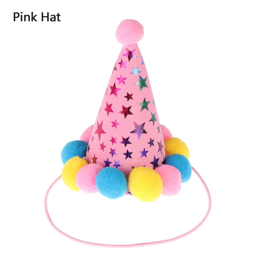 Cute Pet Birthday Caps/Bibs Design Headwear Triangle Scarf Hat Tie Collar Cat Dog Costume Pets Accessories Decoration Supplies