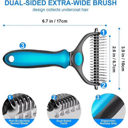 2In1 Stainless Pet Deshedding Brush Dog Hair Remover Pet Fur Knot Cutter Puppy Cat Comb Brushes Dogs Grooming Shedding Supplies