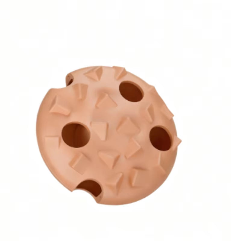 Pet Treat Dispenser Toy Cookie Shaped Interactive Toy Soft Elastic Flying Disc with Built in Bell for Dogs Cats Fight Boredom