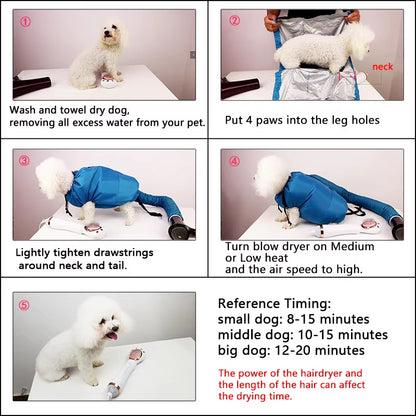 Folding Dog Hair Dryer Portable Pet Drying Bag Efficient Dogs Hair Dryers Blow Bag Cat Dryer Winter Pets Cleaning Accessories Fo