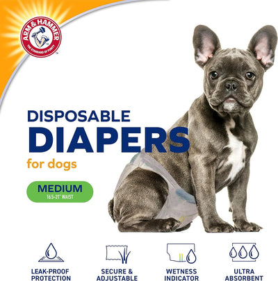 Female Dog Diapers, Medium 12 Count, Leak Proof, Ultra Absorbent with Wetness Indicator