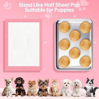 200 Puppy Pad Training Pads for Dogs Unscented Pink-Small-13X