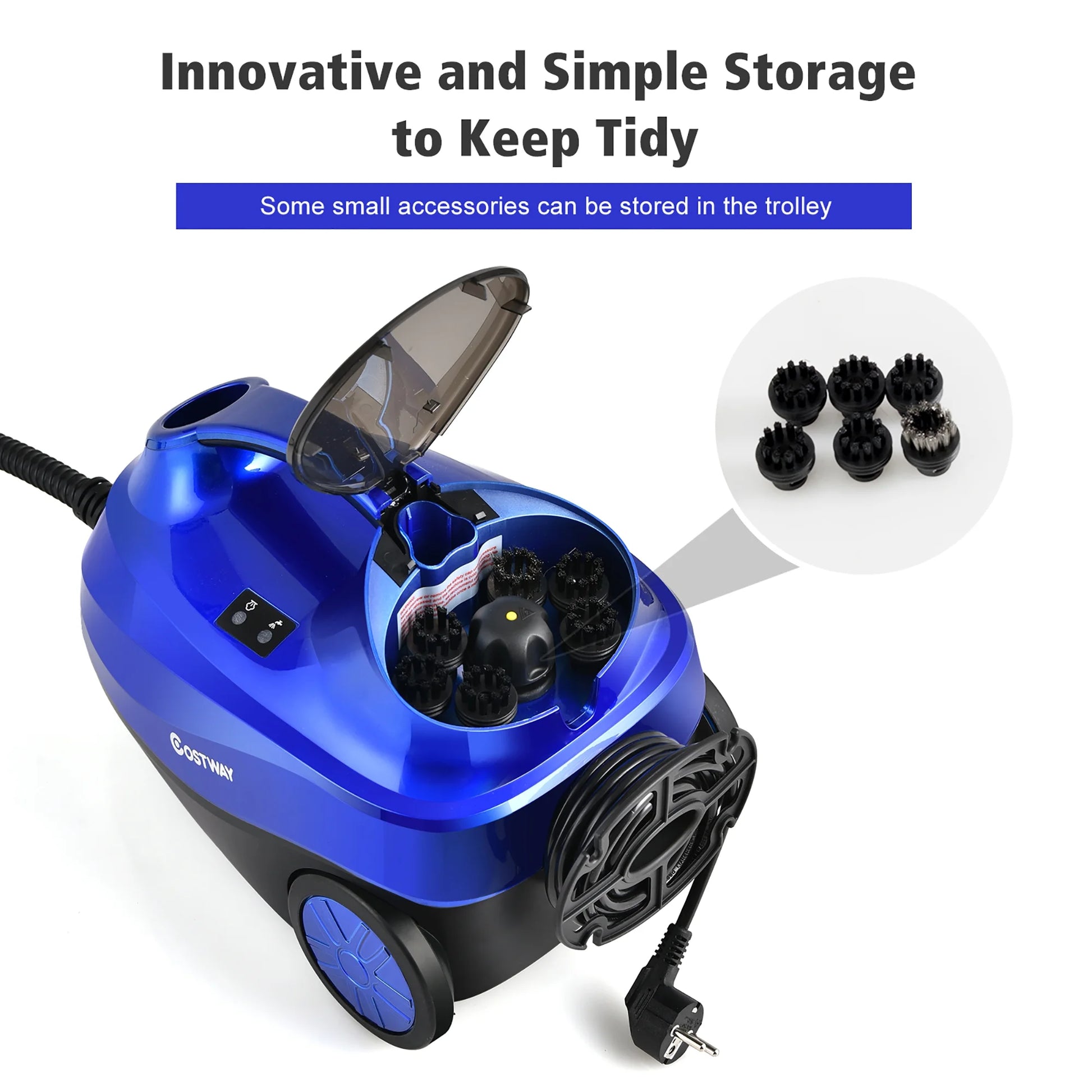 2000W Heavy Duty Steam Cleaner Mop Multi-Purpose W/19 Accessories Blue