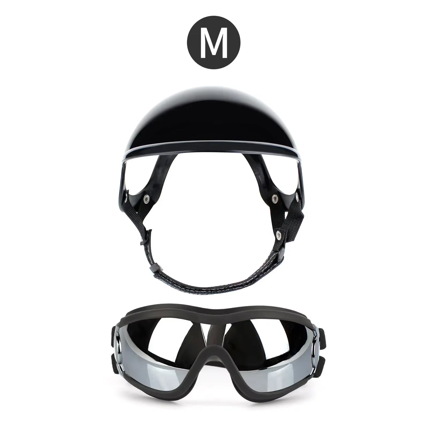 Dog Helmet and Goggles-Uv Protection Doggy Sunglasses Dog Glasses Pet Hat Motorcycle Helmets Protection for Puppy Riding