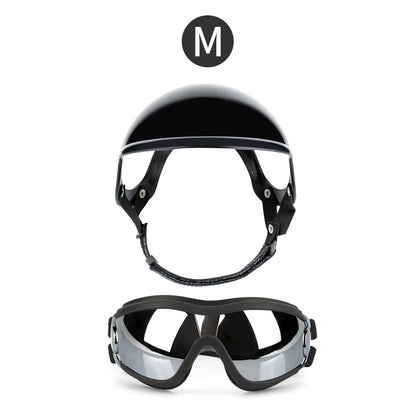 Dog Helmet and Goggles-Uv Protection Doggy Sunglasses Dog Glasses Pet Hat Motorcycle Helmets Protection for Puppy Riding