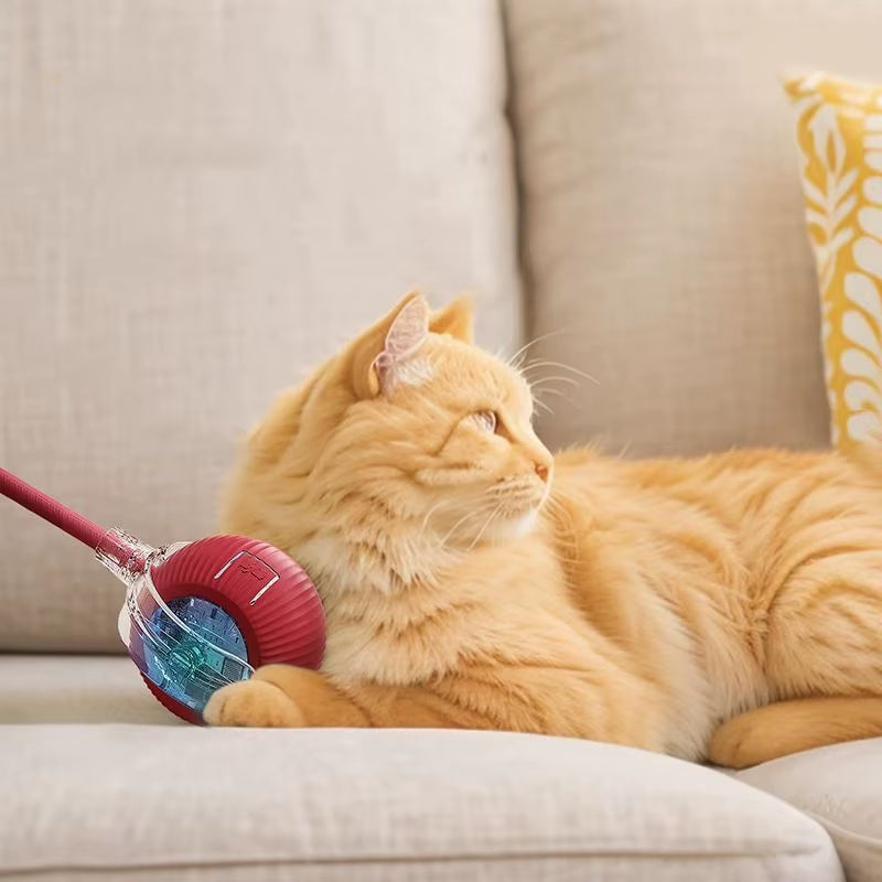 Intelligent Teasing Cat Ball Pets Play Boredom Toys Decompression Automatic Rolling Toy Ball Sound Wake-Up Rechargeable Ball Toy