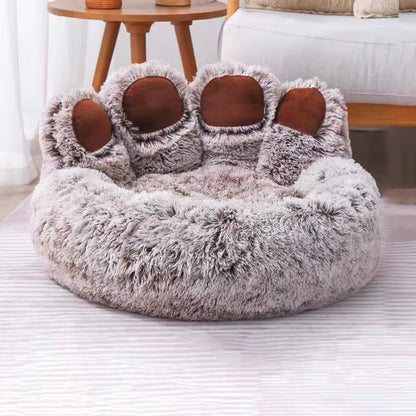 Cute Bear Paw Dog Bed Plush Winter Warm Mat Pets Kennel Large Dog Sleeping Bed Puppy Cat Sofa Blanket Cushion Pets Accessories