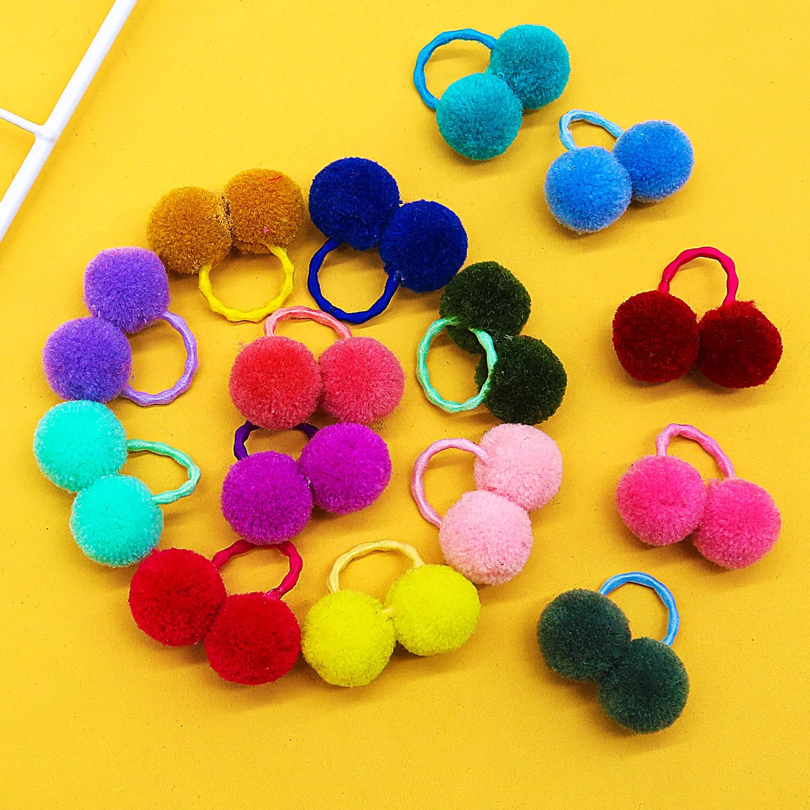 10Pcs Pet Dog Plush Hair Balls Elastic Hair Bands for Medium Small Dogs Girls Cat Bows Pets Grooming Bows Dog Pet Accessories