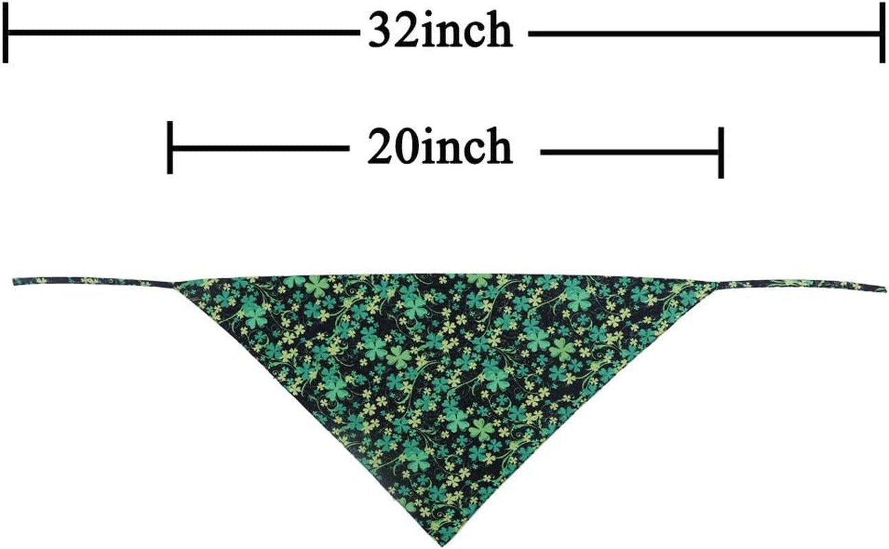 St. Patrick'S Day Dog Bandana Reversible Triangle Bibs Scarf Accessories for Dogs Cats Pets Large