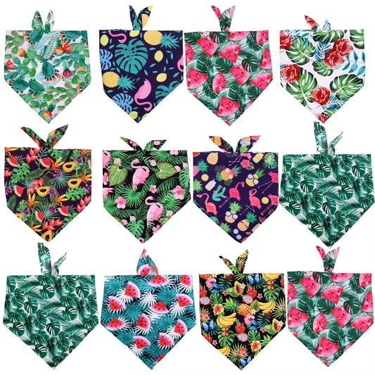 50Pcs Dog Bandana Summer Fruit Style Bandana Dog Accessories Dog Scarf Dog Bandanas Bulk Small Dog Pet Bandana Dog Supplies