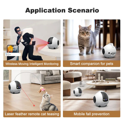 HD Wifi Camera 360° Pet Robot Toys Interactive Pets Camera 1080P Full Move Freely 2-Way Audio APP Remote Control Long Standby