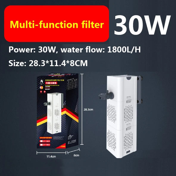 Aquarium Fish Tank Filter Three-in-One Water Purification Circulation Pump Small Built-in Submersible Pump Silent Aeration
