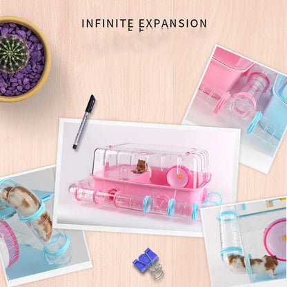 Hamster Pipeline Plastic Training Playing Tools DIY External Tunnel Hamster Toys Multifunctional Hamster Cage Accessories