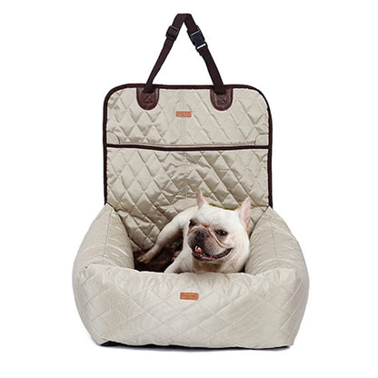 Dog Car Seat Bed Travel Dog Car Seats for Small Medium Dogs Front/Back Seat Indoor/Car Use Pet Car Carrier Bed Cover Removable