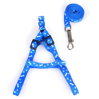 Dog Collars Strengthen Colorful Printing Small-sized Pets Puppy Dog Cat Safety Adjustable Lead Harness Leash Traction Rope cloth