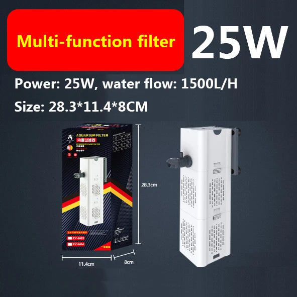 Aquarium Fish Tank Filter Three-in-One Water Purification Circulation Pump Small Built-in Submersible Pump Silent Aeration