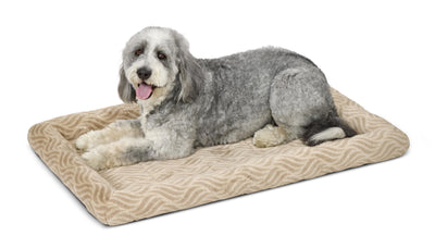 48Inch Tan Wave Pet Bed for Extra Large Dog/Cat with Slip Resist Bottom