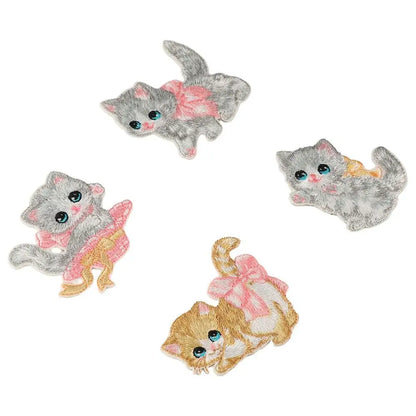 Apparel Self-adhesive Cartoon Cat Embroidered Patch DIY Cute Clothing Patch Clothes Stickers Clothes Appliques Sewing