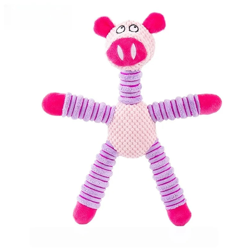 Dog Plush Toys. Spiral Bite Resistant Doll. Elephant,Pig,and Teddy Bear Designs,Interactive Toys for Small and Medium-sized Dogs