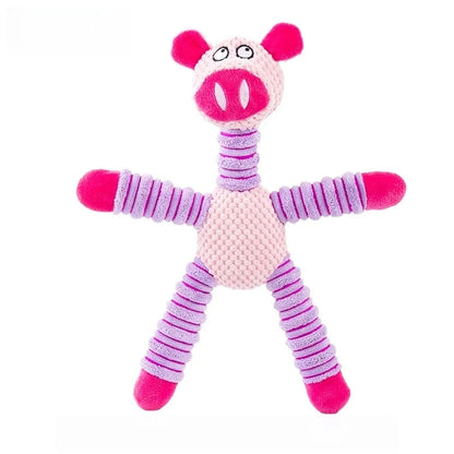 Dog Plush Toys. Spiral Bite Resistant Doll. Elephant,Pig,and Teddy Bear Designs,Interactive Toys for Small and Medium-sized Dogs