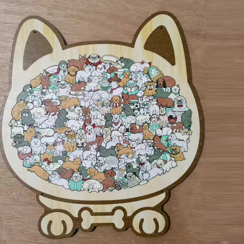 New DIY Dog Puzzle Fun Wooden Educational Toys Dog Animal Decompression Handmade Assembled Toy Gift For Children and Adults