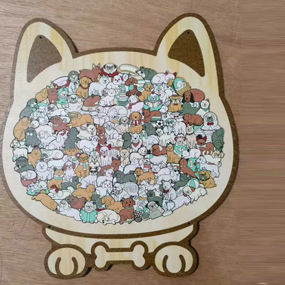 New DIY Dog Puzzle Fun Wooden Educational Toys Dog Animal Decompression Handmade Assembled Toy Gift For Children and Adults