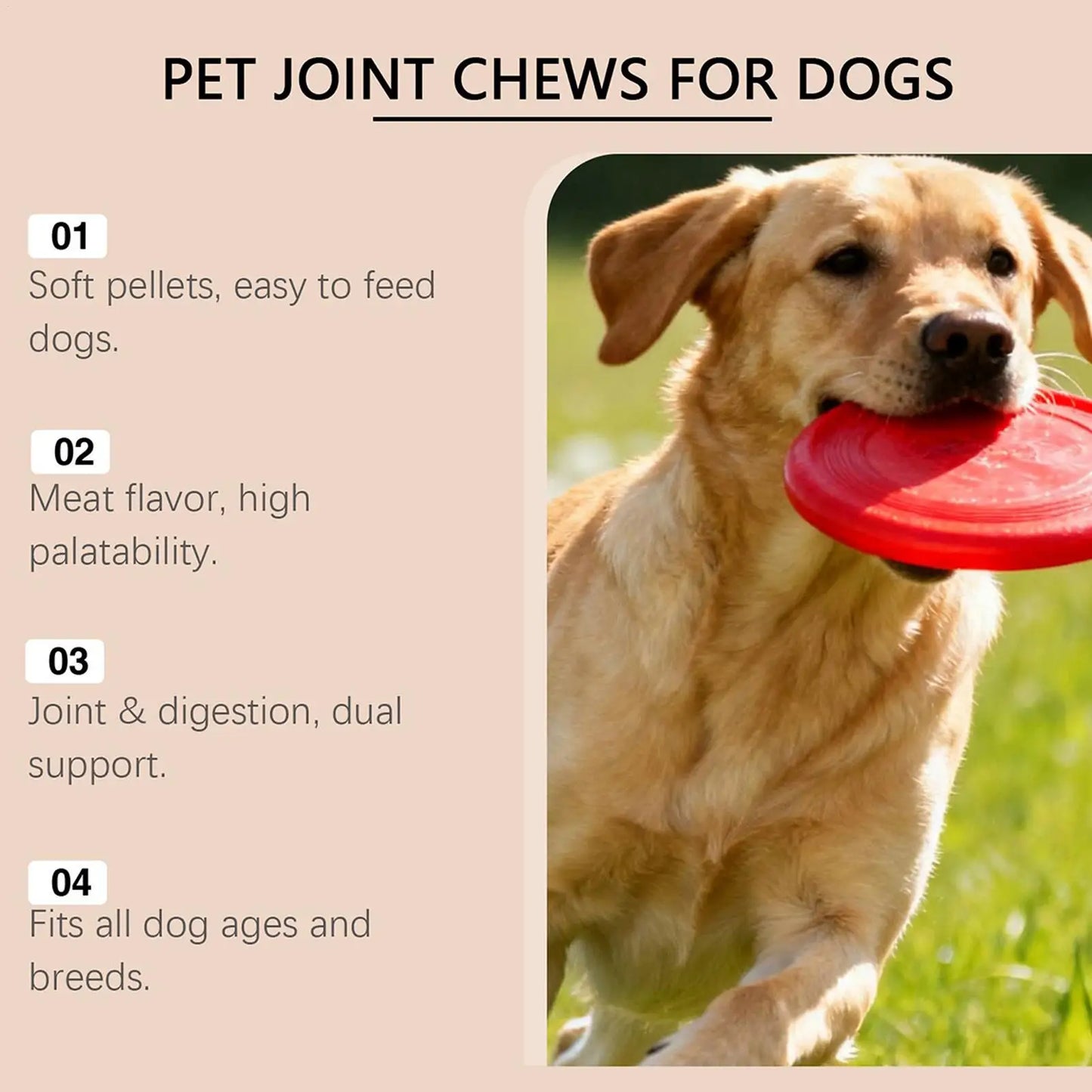 Hip And Joint Supplement Dogs Support Chews 100-piece Joint Health For Dogs For Home Travel Daily Care Digestive Absorption Pet