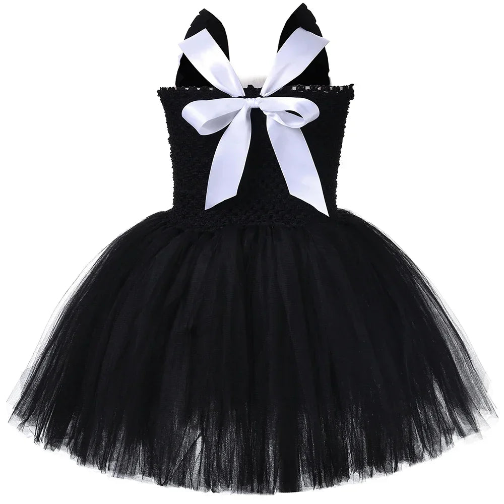 Black Cat Costume for Girls Halloween Carnival Party Tutu Dress Up Animal Kitten Costumes for Kids Toddler Fancy Tulle Dresses