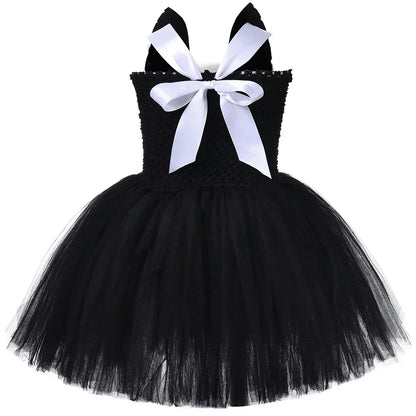 Black Cat Costume for Girls Halloween Carnival Party Tutu Dress Up Animal Kitten Costumes for Kids Toddler Fancy Tulle Dresses