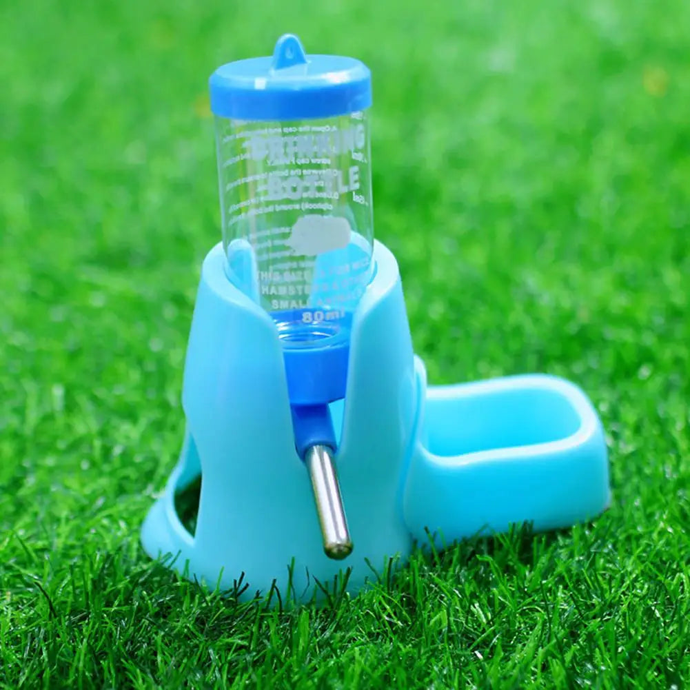 Hamster Water Feeder Small Animal Automatic Dispenser Drinking Water Bottle Bowls Dish with Food Container for Guinea Pig Rat