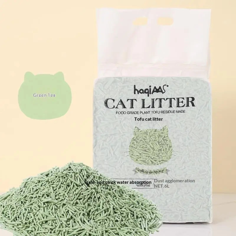 Original Plant Tofu Cat Litter 6L Green Tea Mixed Plant Cat Litter Fast Clumping Pet Supplies