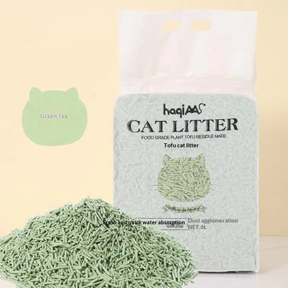 Original Plant Tofu Cat Litter 6L Green Tea Mixed Plant Cat Litter Fast Clumping Pet Supplies
