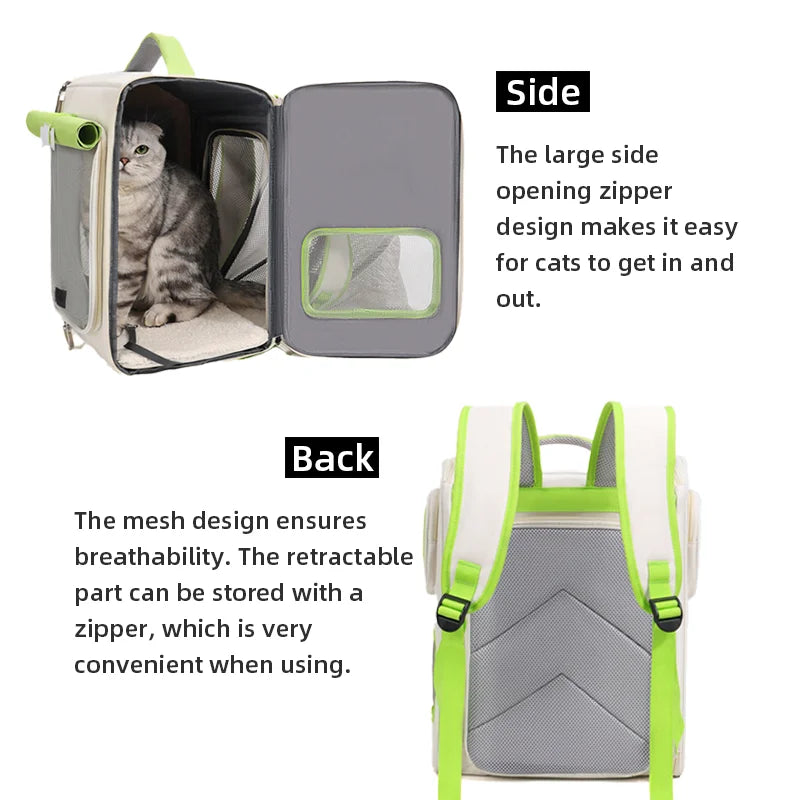 Cat Carrier Bag Pet backpack cat Transporter Travel Extended Breathable Large Space Foldable Moving Bag Outdoor Dog Carriers