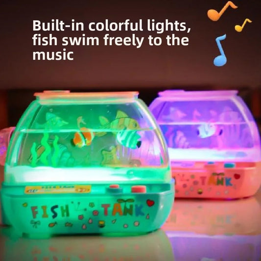 Creative Artificial Aquarium Lovely Cartoon Mini Simulation Fish Tank Funny Electric Music Interactive Aquarium Toys