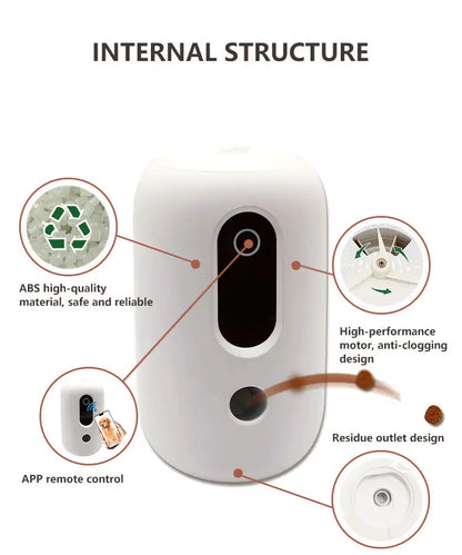 HD Camera Automatic Pet Feeder Wifi Smart App Remote Control Portable Throwing Treat Dog Dispenser