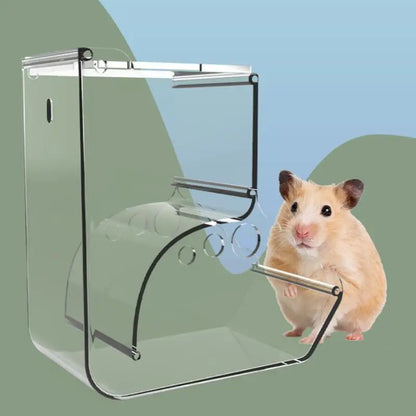 Pet Hamster Rabbit Squirrel Food Dispenser Feeder Plastic Clear Automatic Pet Feeder For Hamster Guinea Pigs Food Bowl Container