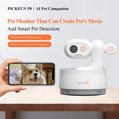 1080P HD Smart Pet Camera Auto Tracking 5G WiFi Night Vision Plastic Material AI Observation Report For Cats/Dogs Smartphone APP