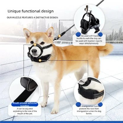 Dog Daily Necessities Bite Prevention Barking Prevention Muzzle Leash Compatible Outdoor Dog Walking Muzzle Protection Jaw Dog