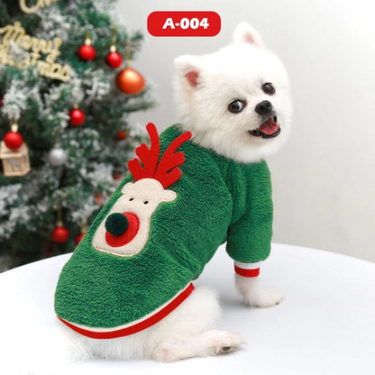 Dog Christmas Clothes Pets Clothing Santa Costume New Year Cat Outfits Xmas Deer Hat Puppy Coat Hoodie Party Apparel