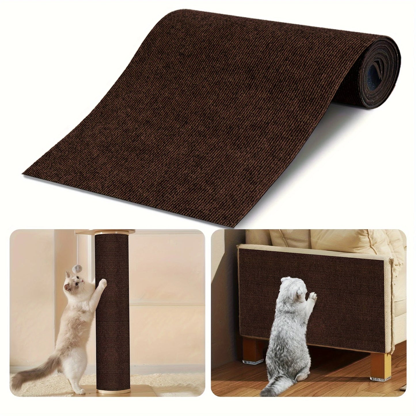 Trimmable Cat Scratching Mat Cat Scratcher Sofa Tape Scratching Post Self-adhesive Carpet Cats Scratch Board Cat Accessories