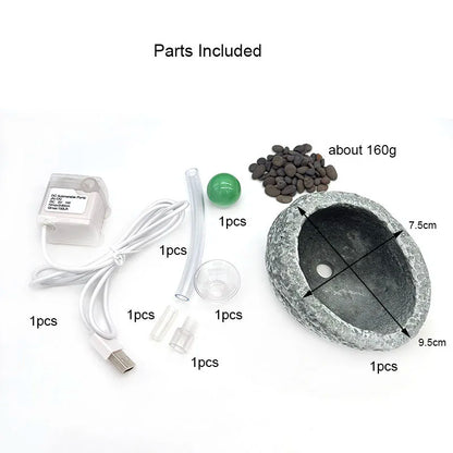 Acrylic Ecological Filter Fish Tank Silent Operation Desktop Mini Fish Tank Self Filtration Water Circulation Ancient Culture