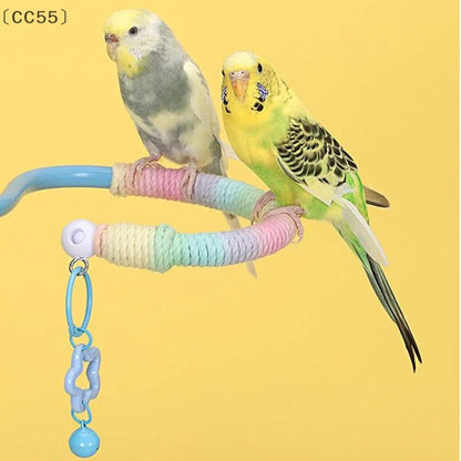 〔CC55〕Bird Perch Stand Bird Training Portable Tabletop Platform Parrot Lovebirds Indoor Budgies Bending Stand Cage Accessories