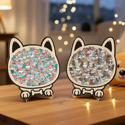 New DIY Dog Puzzle Fun Wooden Educational Toys Dog Animal Decompression Handmade Assembled Toy Gift For Children and Adults