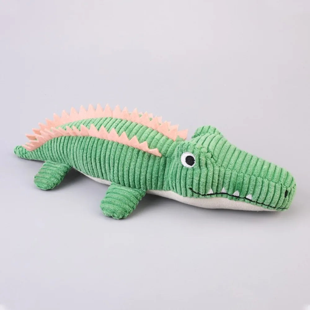 Dog Sound Bite Resistant Dog Chew Cartoon Animal Shape Pet Crocodile Soft Stuffed Pet for Cats and Dogs