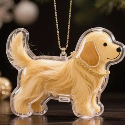 Dog Shape Dog Hair Storage Box Transparent DIY Handmade Pet Hair Keychain Keyring Hair Grooming Puppy Pendants Pet lovers
