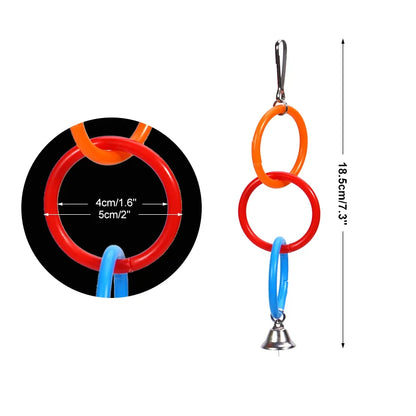 Bird Climbing Training Toy Colorful Ring Birds Relieve Boredom Climbing Toys Climbing Peony Black Phoenix Parrot Bird with Bells