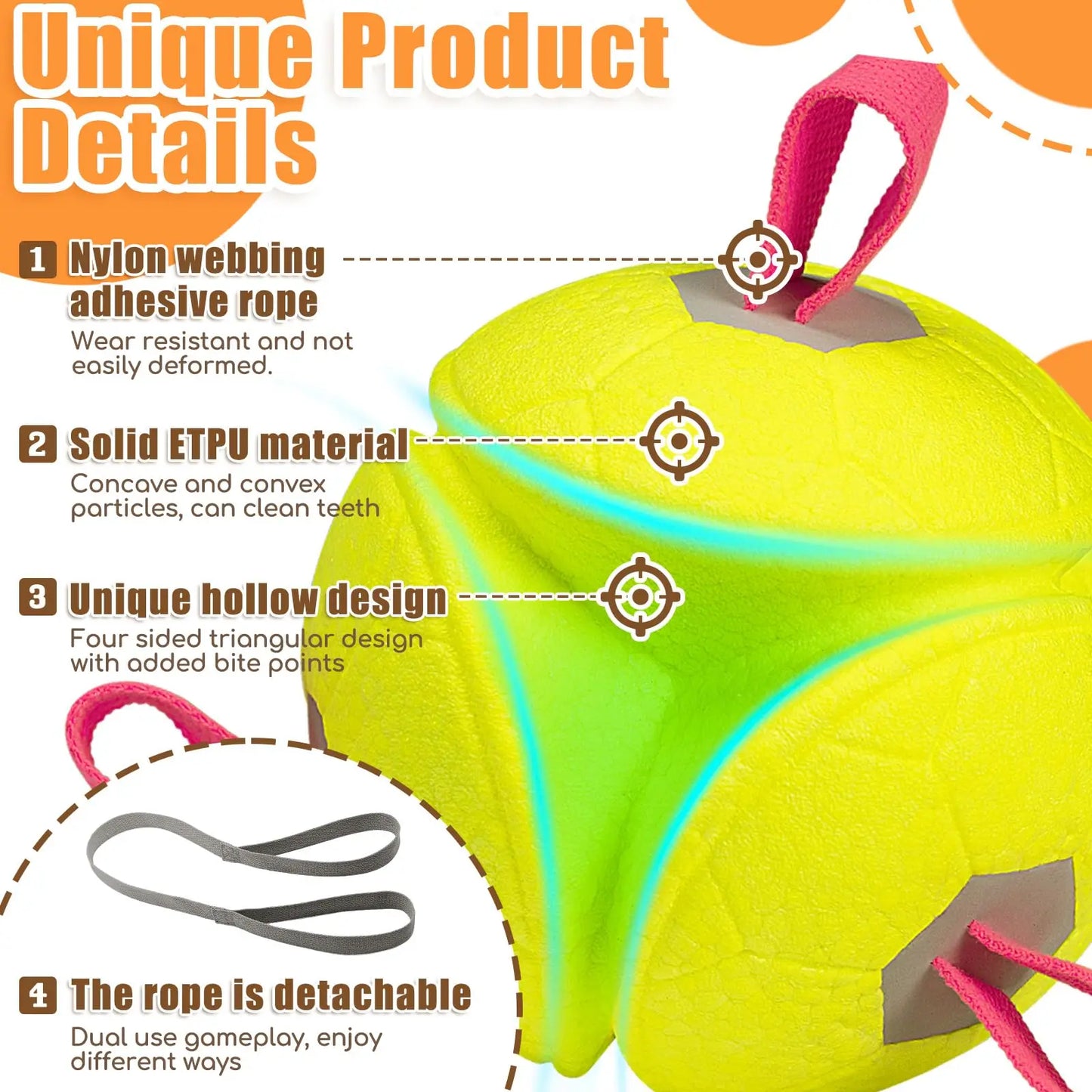 Dog Toy - Floats in Water - Great for Interactive Play - Made of Durable Foam - Suitable for Large Dogs - Large Size - 15cm Diameter - 1 Piece