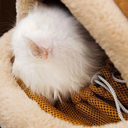 Pet Carrier Bag Cat Carrier Warm Puppy Outgoing Backpack Winter Warm Pet Bag Luxury Hand Tote Car Seat Furry Nest Pet Handbag