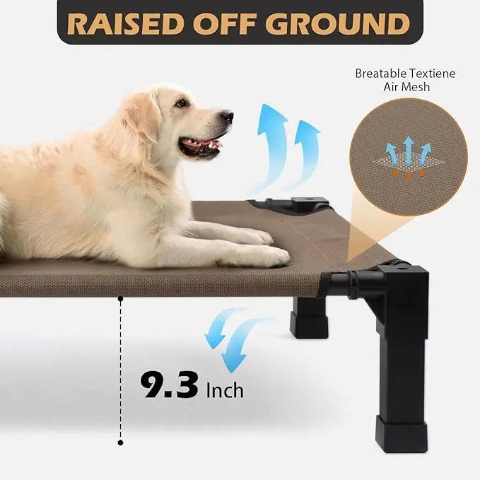 Dog Bed Cot Cooling Elevated Bed With Washable Breathable Mesh and Metal Frame