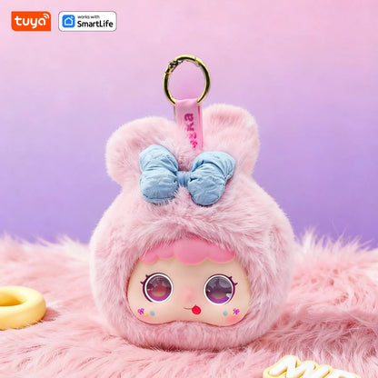 Rabbit: AI Plush Robot w/LED Eyes&Voice Control,Interactive Smart Toy USB Rechargeable Companion for Kids Gifts/Smart Home-Pink